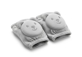 Adorable baby knee pads for crawling and playtime protection isolated on white background