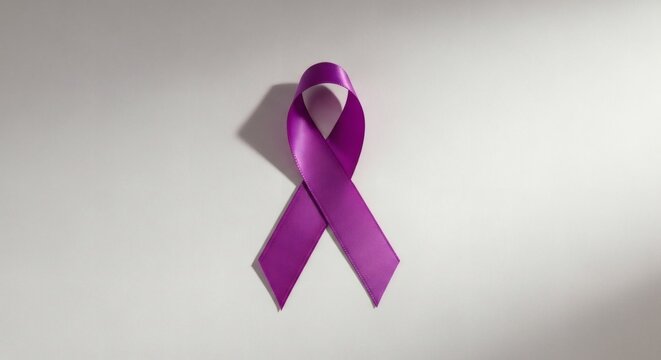 Pink epilepsy awareness ribbon isolated on white background for health support and medical campaign perfect for Epilepsy Awareness day