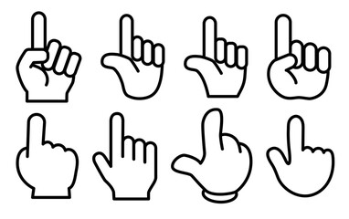 Obraz premium ビシッと人差し指を立てたハンドサイン 細めの線