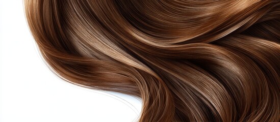 Fototapeta premium Luxurious wavy brown hair with subtle highlights, presenting a smooth and healthy texture
