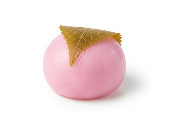 Sakuramochi isolated on white background, a japanese sweet