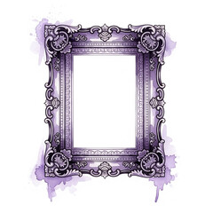 blank photo frame on pink background