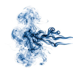 A mesmerizing display of blue smoke swirling and dancing in mid-air. isolated on transparent background