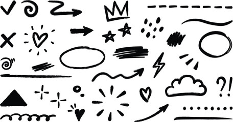 Collection of hand drawn symbols and icons © Jumon