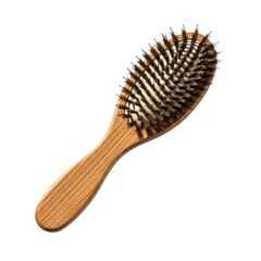 Natural wood hair brush
