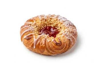 Delicious danish pastry isolated on white background