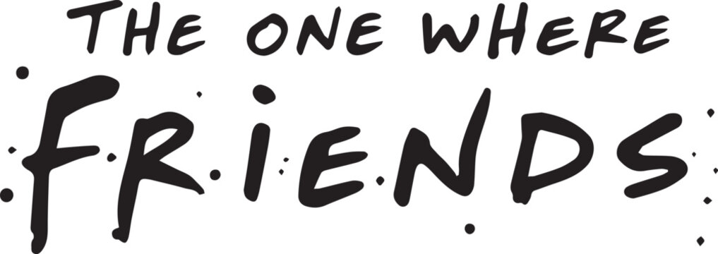 Friends television show title font and graphic elements with dots on transparent background