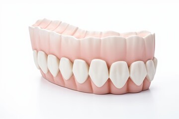 Obraz premium Dental model illustrating a full set of healthy white teeth and gums