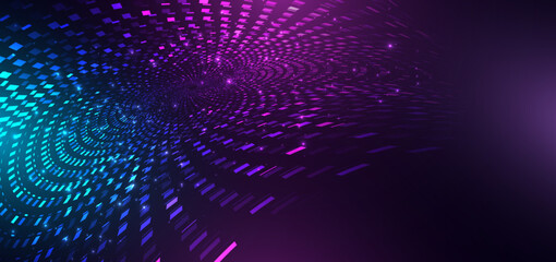 Abstract wave square pattern lines glowing background.