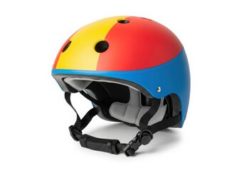 Colorful helmet isolated on white background for safety
