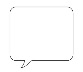 四角吹き出し 外向きしっぽ 単品