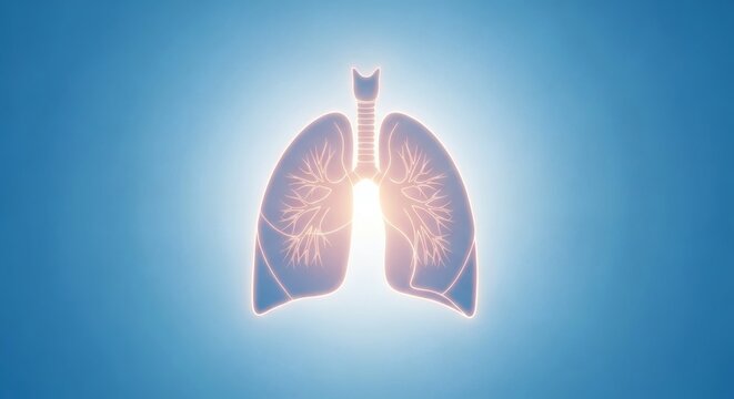 3D human lungs with glowing light rays symbolizing health and tuberculosis awareness on blue gradient background perfect for World Tuberculosis Day