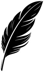 Obraz premium Black bird feather icon isolated on white background symbol graphic