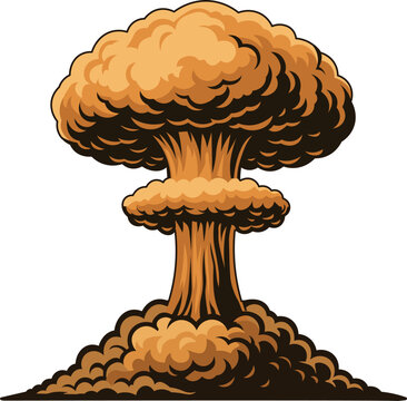 Nuclear Explosion Mushroom Cloud Vector Illustration
