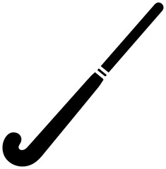 Naklejka premium Black field hockey stick icon isolated on white background for sports design