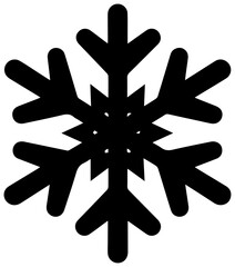 Fototapeta premium Black snowflake icon symbol isolated on white background for winter or frozen concepts