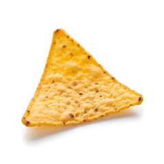 Fototapeta premium Close-up Studio Shot of a Single Delicious Tortilla Chip on a White Background