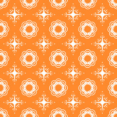 Orange And White Geometric Pattern Textile Background Design Art