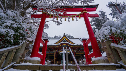 高尾山薬王院の御本社　雪景色