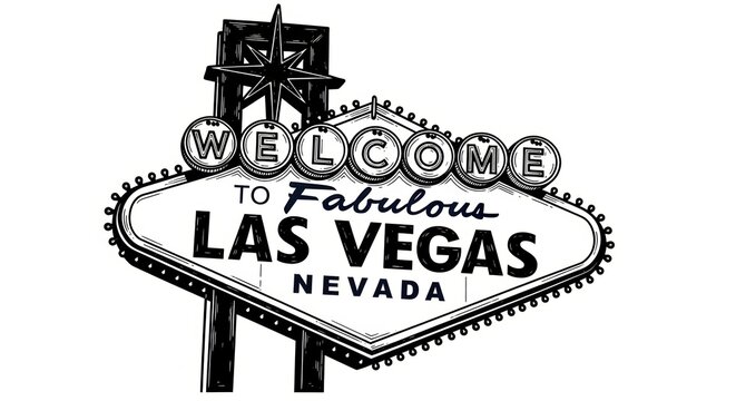 Welcome to Fabulous Las Vegas sign sketch raster