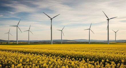 wind turbines in the field