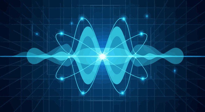 Electromagnetic Field Visualization in Abstract Science Background