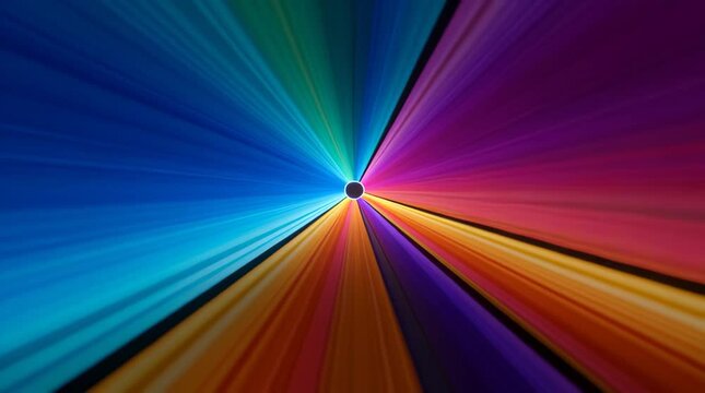 Abstract Colorful Rainbow Light Beam Tunnel Stock Video