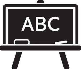 Classroom Blackboard ABC Icon Education Teaching Board Vector
