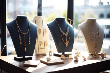 Fine gold jewelry showcasing elegance and luxury in a modern retail boutique