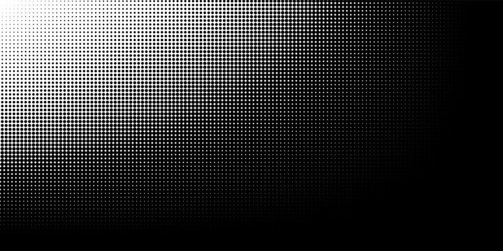 fun beautiful black and white shadow halftones retro pop art funky urban colorful comic book. Dotted halftone gradient texture. Vanishing polka dot background. Repeating dots gradation pattern backgro