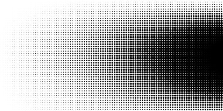 fun beautiful black and white shadow halftones retro pop art funky urban colorful comic book. Dotted halftone gradient texture. Vanishing polka dot background. Repeating dots gradation pattern backgro