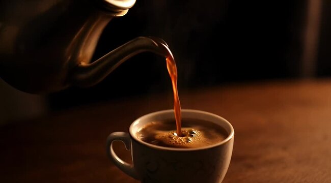 Arabic Coffee Pour Ramadan Tradition