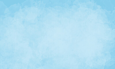 Abstract light blue watercolor paint texture with subtle checkered overlay and soft white clouds for background
