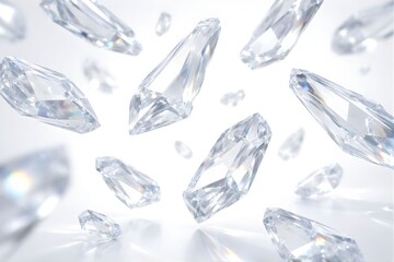 透明クリスタル断片 &times; 虹色スペクトルが宿る浮遊構成 &times; テクノロジー・ハイブランド向け知的背景