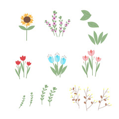 Floral Elements and Sprigs Design Kit