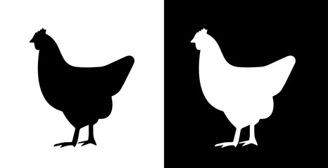 chicken icon black and white background,  © Ира Якимчук