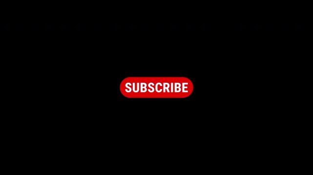 Subscribe Button Animation Video on black background. for youtube channel 4K video.