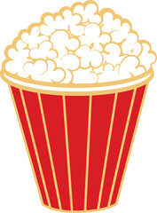 Classic Popcorn Bucket Cartoon Illustration