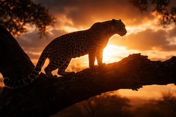 cheetah in sunset
