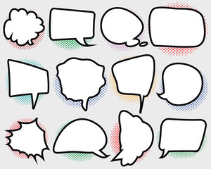 Retro Comic Expression Bubble Set © Papiya