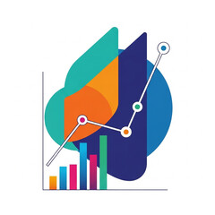 Abstract Data Visualization with Growing Bar Chart and Line Graph.