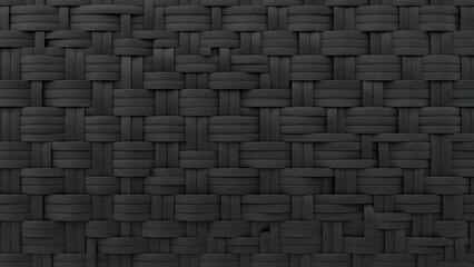 Close up view of dark gray woven texture background
