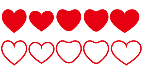 ハート、赤、模様