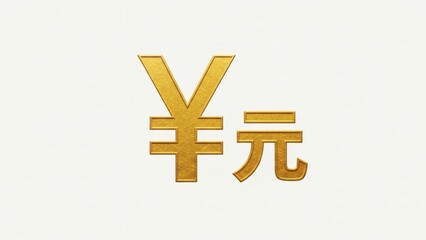 Fototapeta premium Chinese Yuan Currency Symbol Gold.