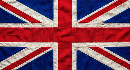 Union Jack Flag Waving Boldly In Wind.