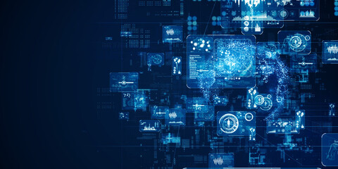 未来的サイバースペースとデジタルテクノロジーのコンセプト