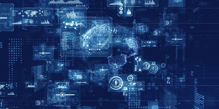 未来的サイバースペースとデジタルテクノロジーのコンセプト