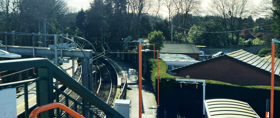 Passenger commuter suburban rural railway dtsation worcestershire england uk.