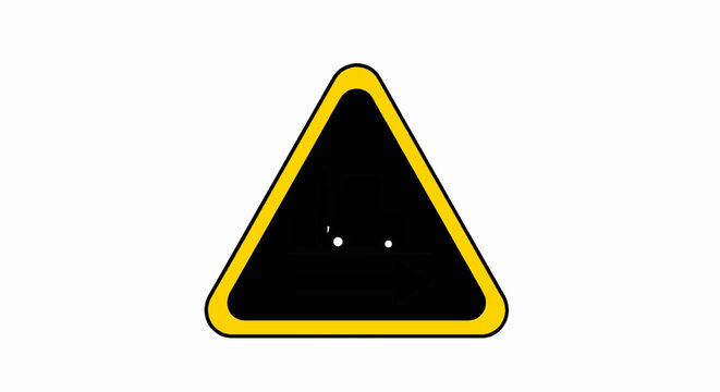 Black triangle warning sign with yellow border