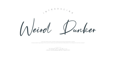Weird Dunker, Script premium luxury elegant alphabet letters and numbers. Elegant wedding typography classic serif font decorative vintage retro. Creative vector illustration  © Gizmo Design
